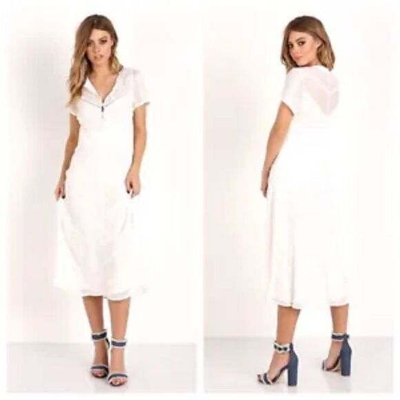 The Jetset Diaries  Midi Dress Women  Ivory Lace Size Small NWT - Picture 1 of 16